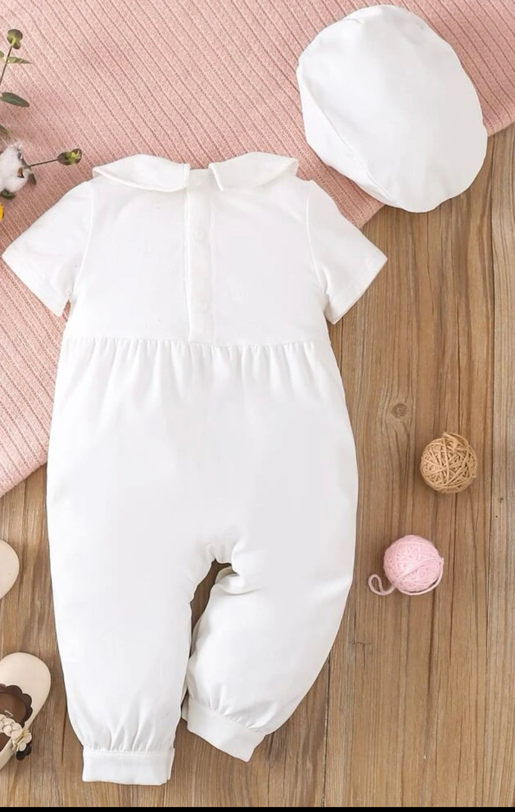 Traje blanco de bebé Niño , incluye boina