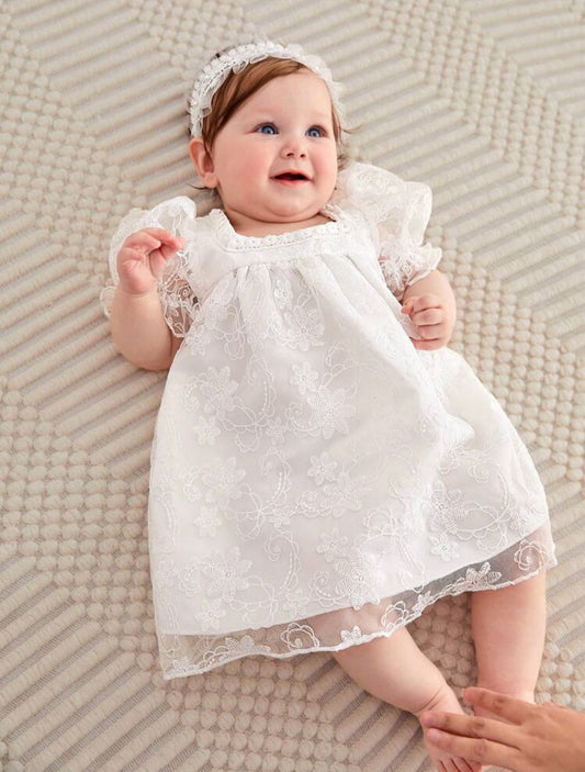 Vestido blanco para bebé niña